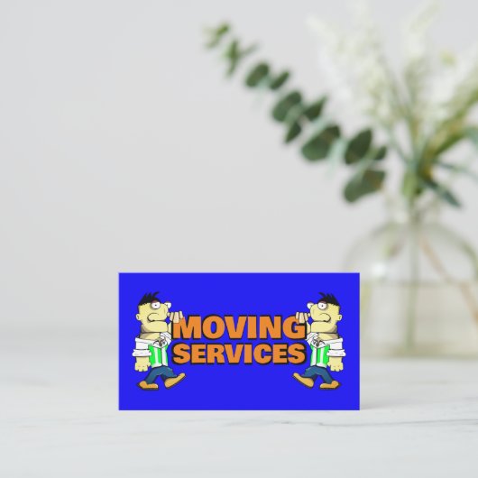 Moving Services Bedrijf Meubels Vervoeren Trucking Visitekaartje (Staand voorkant)