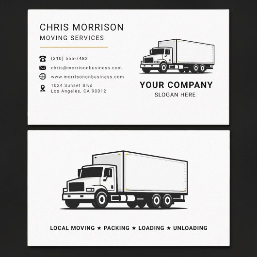 Moving Services Truck  Visitekaartje