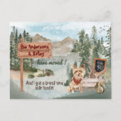 Moving Yorkshire Terrier Dog New Address Pines Aankondigingskaart (Voorkant)