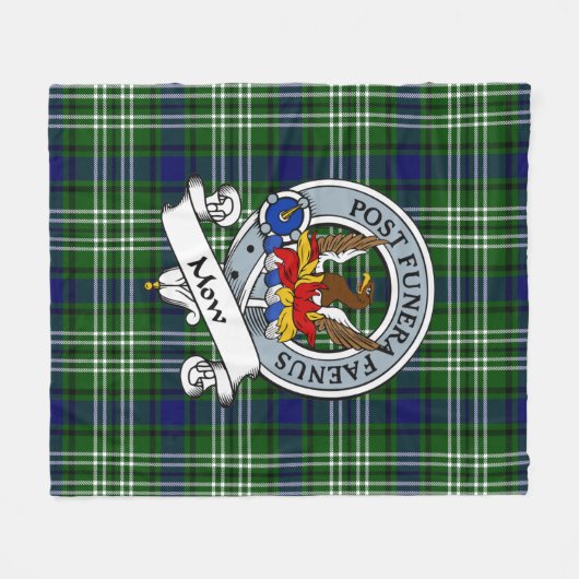 Mow Clan Badge Tartan Pset Fleece Deken (Voorkant (Horizontaal))