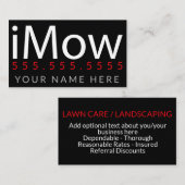 Mow. Landschapsontwerp van de zorg Aanpassing Visitekaartje (Voorkant / Achterkant)