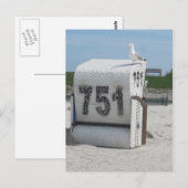 Möwe auf Strandkorb Briefkaart (Voorkant / Achterkant)