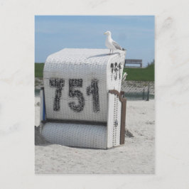 Möwe auf Strandkorb Briefkaart