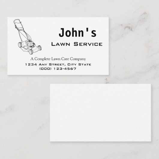 Mower Complete Lawn Service Visitekaartje (Voorkant / Achterkant)