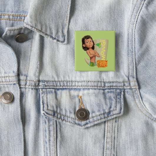 Mowgli 1 vierkante button 5,1 cm (In situ)
