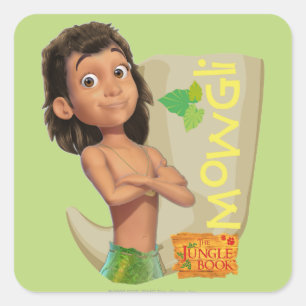 Mowgli 1 vierkante sticker