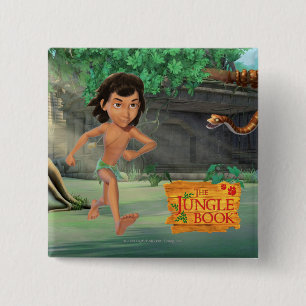 Mowgli 3 vierkante button 5,1 cm