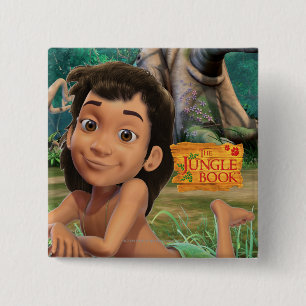 Mowgli 4 vierkante button 5,1 cm