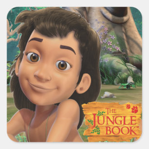 Mowgli 4 vierkante sticker