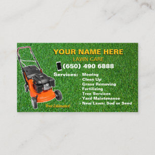 Mowing Grass Lawn Care Landscaping Tree Service Visitekaartje