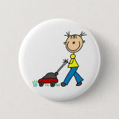 Mowing Grass Stick Figuur Button (Voorkant)