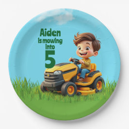 Mowing Into Lawn Mower Birthday Party Papieren Bordje