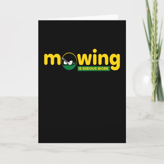 Mowing is een serieuze baan voor mower Garden Kaart (Voorkant)