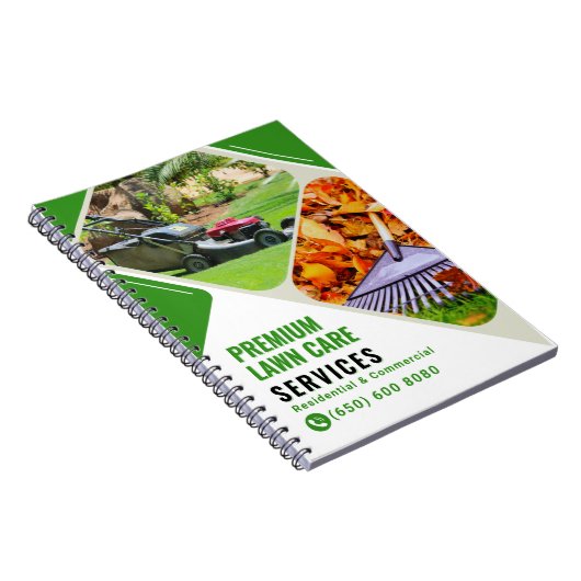 Mowing Lawn Care Service Landscaping Notitieboek (Rechterzijde)