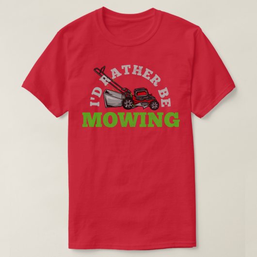 Mowing Lawn Mower Gardener T-shirt (Design voorkant)