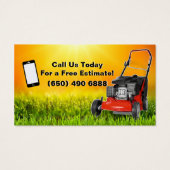 Mowing Service Business Card Lawn Care Visitekaartje (Achterkant)