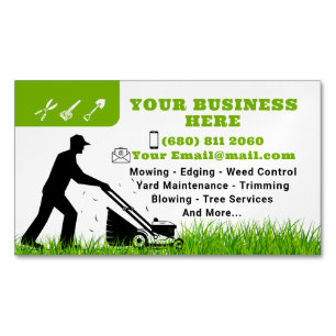 Mowing Service Visitekaartje Gardening Magnetisch Visitekaartje