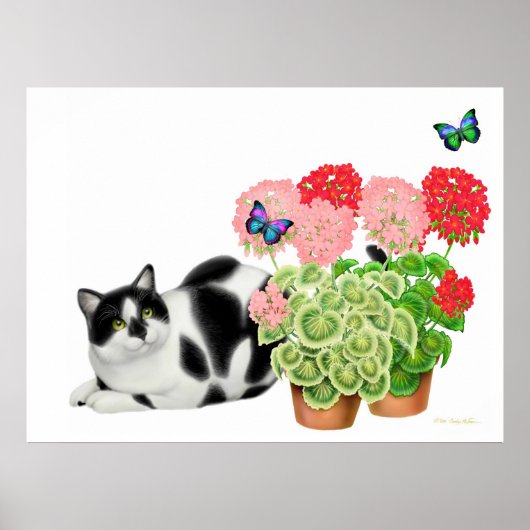 Moxie Cat en Butterflies Print (Voorkant)