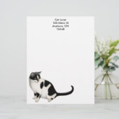 Moxie de Tuxedo Cat Letterhead Gepersonaliseerd Briefhoofd (Staand voorkant)