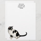 Moxie de Tuxedo Cat Letterhead Gepersonaliseerd Briefhoofd (Voorkant / Achterkant)