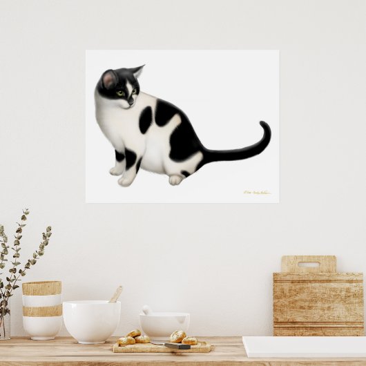 Moxie de Tuxedo Cat Print (Keuken)