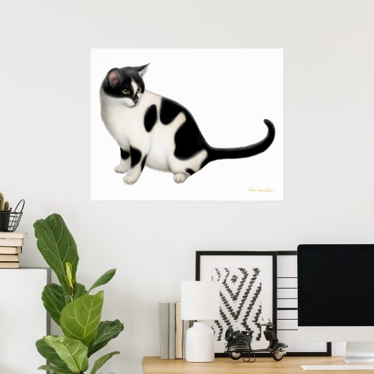 Moxie de Tuxedo Cat Print (Thuiskantoor)