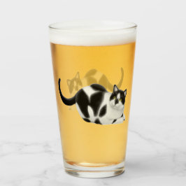 Moxie de zwarte witte kat Drink glas
