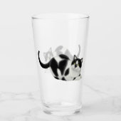 Moxie de zwarte witte kat Drink glas (Voorkant)