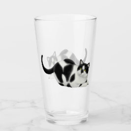 Moxie de zwarte witte kat Drink glas