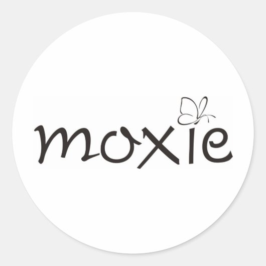 Moxie vlinder ronde sticker (Voorkant)