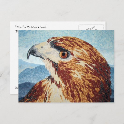 Moya - Briefkaart van de Rode-staart Hawk (Voorkant / Achterkant)