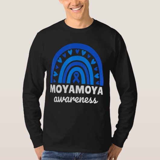 Moyamoya Awareness Blue Rainbow Moyamoya Disease M T-shirt (Voorkant)