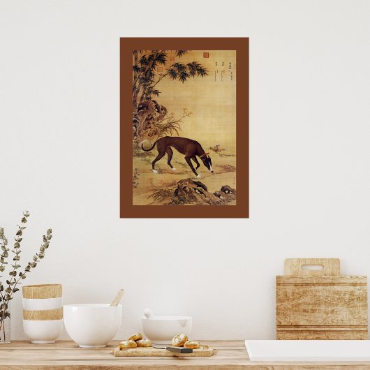 Moyuli ~ 墨 璃 ~ Greyhound ~ Giuseppe Castiglione ~  Poster (Keuken)