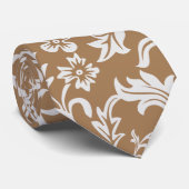 Mozaïek % 2 0ً Witte bruine bladeren, bloempatroon Stropdas (Opgerold)