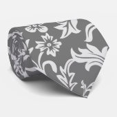 Mozaïek % 2 0ً Witte grijze bladeren, bloempatroon Stropdas (Opgerold)