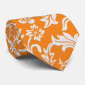 Mozaïek ％ 2 0ً Witte Oranje bladeren, bloempatroon Stropdas (Opgerold)