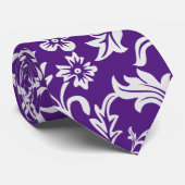Mozaïek ％ 2 0ً Witte paarse bladeren, bloempatroon Stropdas (Opgerold)