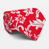 Mozaïek % 2 0ً Witte rode bladeren, bloempatroon Stropdas (Opgerold)