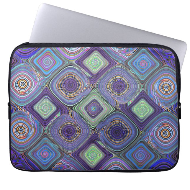 Mozaïek 2 Fractal Abstracte Kunst Laptop Sleeve (Voorkant)