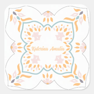 mozaïek aan zee vierkante sticker