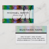 Mozaïek Abstract Art, aangepast monogram #17 Visitekaartje (Voorkant / Achterkant)