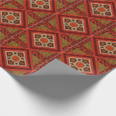 Mozaïek Abstract Bloemenkunst rood en bruin Cadeaupapier (Hoek)