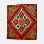 Mozaïek Abstract Bloemenkunst rood en bruin Keramisch Ornament (Links)