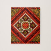 Mozaïek Abstract Bloemenkunst rood en bruin Legpuzzel (Verticaal)