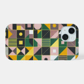 Mozaïek Abstract Geometrisch Patroon Design 1329 iPhone 15 Case (Achterkant horizontaal)