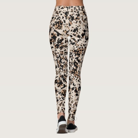 Mozaïek Abstract proefdier — Bruin zwart Tan Leggings (Achterkant)