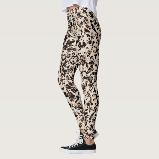 Mozaïek Abstract proefdier — Bruin zwart Tan Leggings (Links)