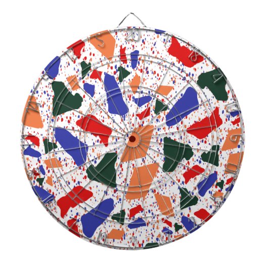 Mozaïek Abstract Terrazzo Patroon Dartbord (Voorkant)
