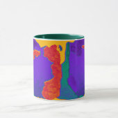 Mozaïek Abstracte kleurrijke kunst Mok door Beth S (Midden)