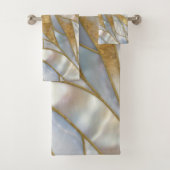 Mozaïek Abstracte kunst - Parel, maansteen en goud Bad Handdoek (Insitu)